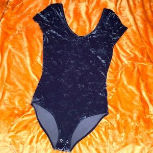 Charcoal Gray Crushed Velvet bodysuit Size XS